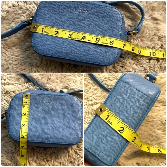 Smythson Camera Bag in Panama blue crossbody - Picture 12 of 13